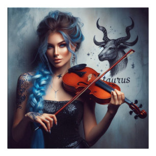 Taurus Zodiac Musician Violin Photo Print