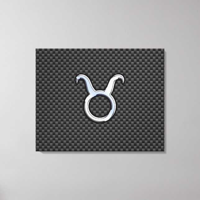 Taurus Zodiac on Charcoal Carbon Fibre Print (Front)