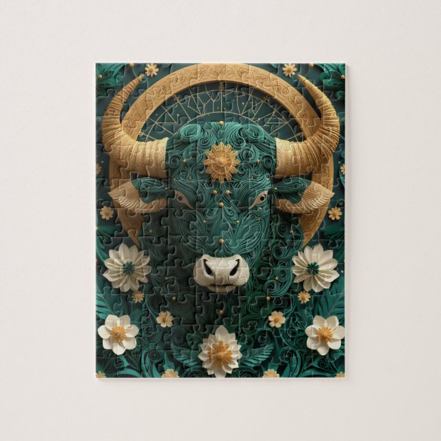 Taurus Zodiac Paper Quilling Jigsaw Puzzle (Vertical)