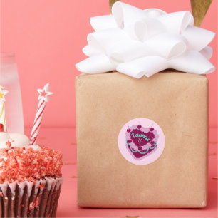 Taurus Zodiac Pastel Heart Birthday Cake Classic Round Sticker