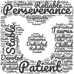 Taurus Zodiac Sign Black