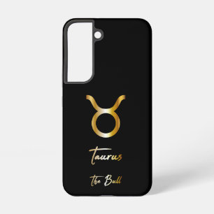 Taurus Zodiac Sign, Black & Gold  Samsung Galaxy Case