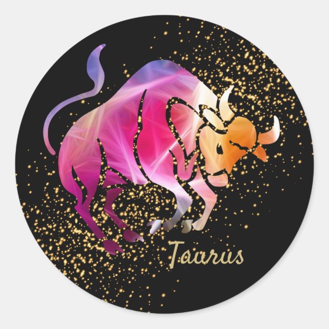 Taurus- Zodiac Sign Classic Round Sticker (Front)