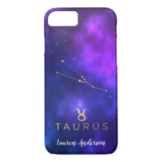 Taurus Zodiac Sign Custom Name IPhone Case