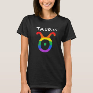 Taurus Zodiac Sign Gay Lesbian Lgbt Pride Rainbow T-Shirt