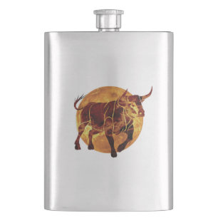 Taurus Zodiac Sign Hip Flask