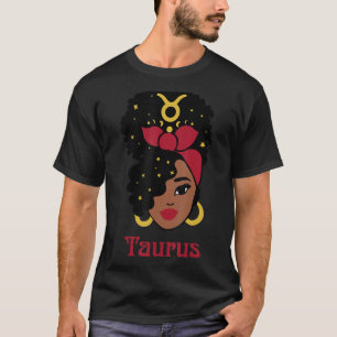 Taurus Zodiac Sign Horoscope Black African America T-Shirt