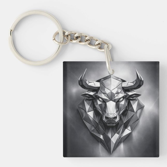 taurus zodiac sign key ring (Front)