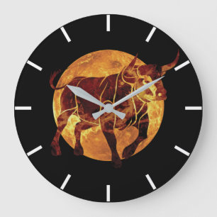 Taurus Zodiac Sign Large Clock
