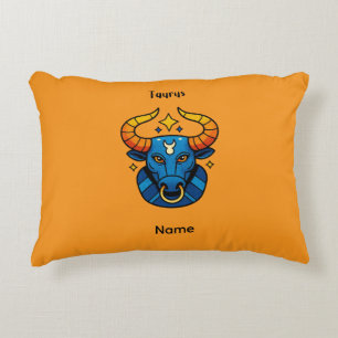 Taurus Zodiac Sign - Minimalist Gold Celestial Bul Decorative Cushion