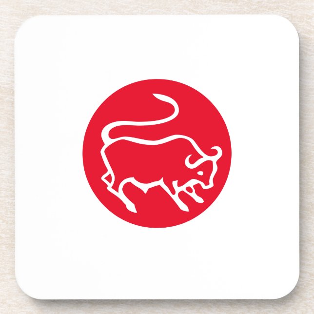 Taurus Zodiac Sign Modern Minimalist Plain Elegant Coaster (Front)