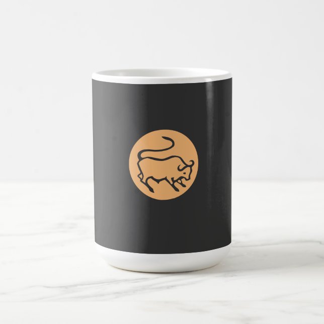 Taurus Zodiac Sign Modern Minimalist Plain Elegant Coffee Mug (Center)