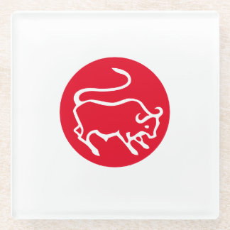 Taurus Zodiac Sign Modern Minimalist Plain Elegant Glass Coaster