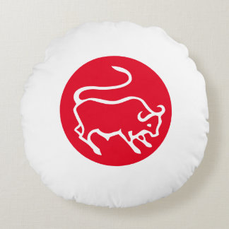 Taurus Zodiac Sign Modern Minimalist Plain Elegant Round Cushion