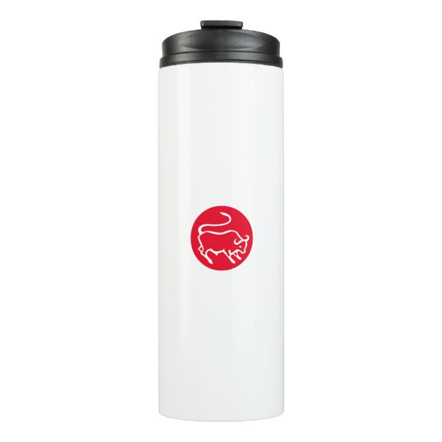 Taurus Zodiac Sign Modern Minimalist Plain Elegant Thermal Tumbler (Front)