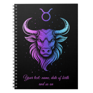 Taurus zodiac sign notebook