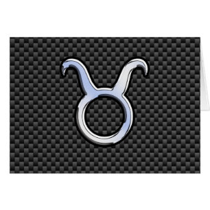 Taurus Zodiac Sign on Black Carbon Fiber Print