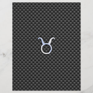 Taurus Zodiac Sign on Black Carbon Fiber Print