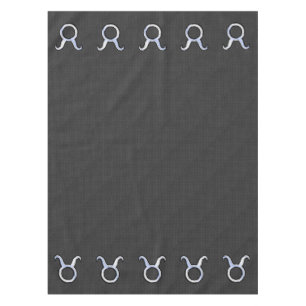 Taurus Zodiac Sign on Carbon Fibre Style Tablecloth