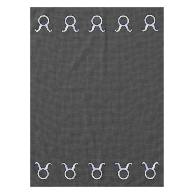 Taurus Zodiac Sign on Carbon Fibre Style Tablecloth (Front)
