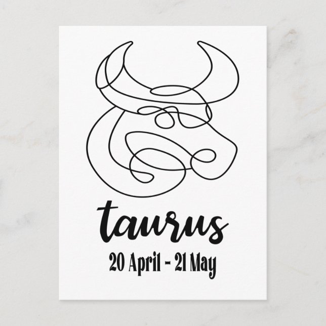 Taurus, Zodiac Sign Postcard (Front)