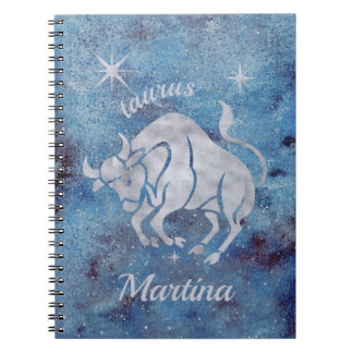 Taurus Zodiac Sign Spiral Notebook