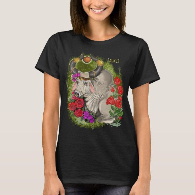 Taurus Zodiac Sign T-Shirt (Front)