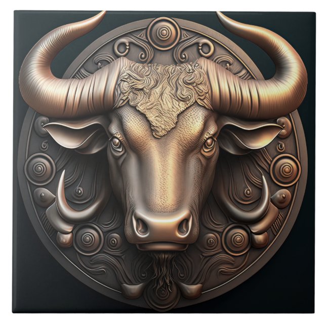 Taurus Zodiac Sign Taurus Horoscope Ceramic Tile (Front)