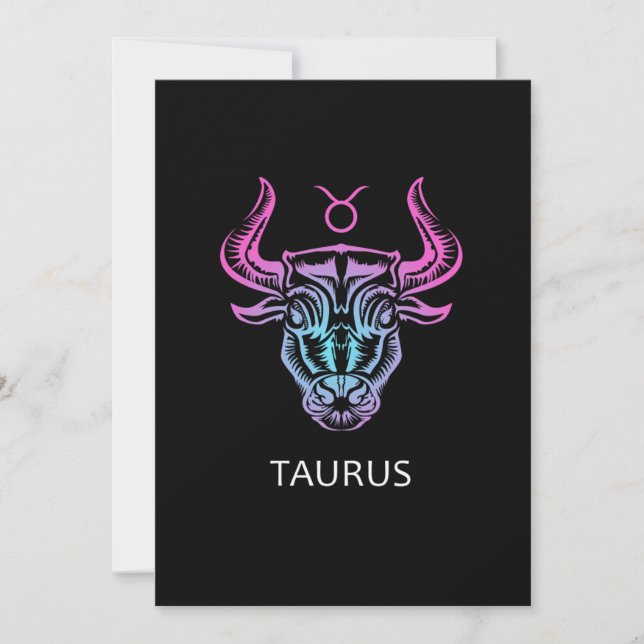 Taurus Zodiac Sign The Bull Design Birthday Gift Invitation (Front)