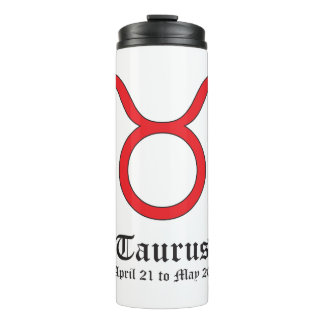 Taurus zodiac sign thermal tumbler