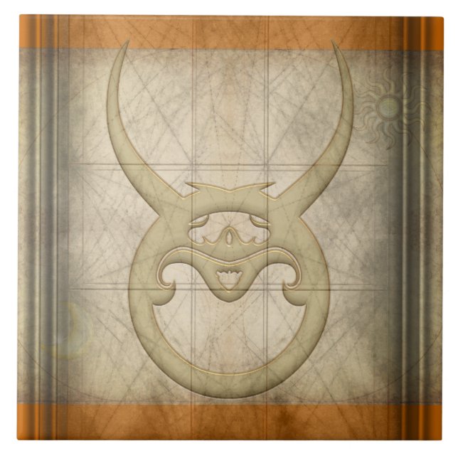 Taurus Zodiac Sign Tile (Front)