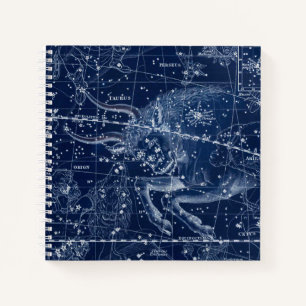 Taurus Zodiac Sign Vintage Illustration Notebook