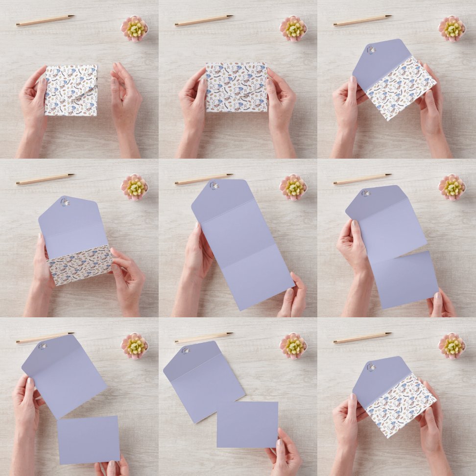 Taurus Zodiac Slumber - Sleepy Bunny Pattern All In One Invitation