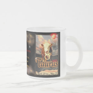 Taurus Zodiac small glass Frosted Glass Coffee Mug