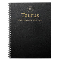 Taurus Zodiac Spiral Notebook - Faux Leather Look