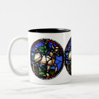 Taurus Zodiac Stained Glass Notre-Dame de Paris Mg Two-Tone Coffee Mug