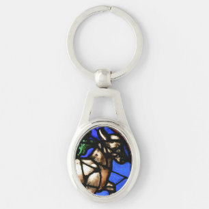 Taurus Zodiac Stained Glass Notre-Dame de Paris OK Key Ring