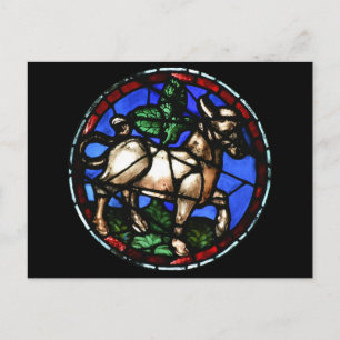 Taurus Zodiac Stained Glass Notre-Dame de Paris P Postcard