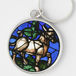 Taurus Zodiac Stained Glass Notre-Dame de Paris RK Key Ring