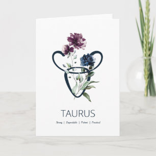 Taurus Zodiac Star Sign Birthday Card