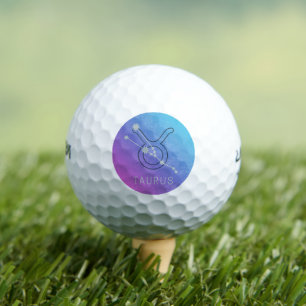 Taurus Zodiac Star Sign Watercolor Horoscope Golf Balls