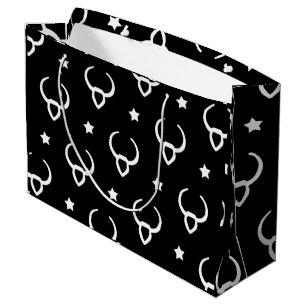 Taurus Zodiac Symbol Black and White Large Gift Bag