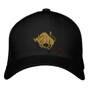 Taurus Zodiac Symbol Embroidery Embroidered Hat
