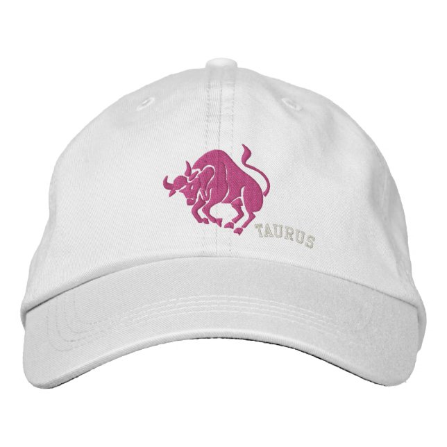 Taurus Zodiac Symbol Embroidery Embroidered Hat (Front)