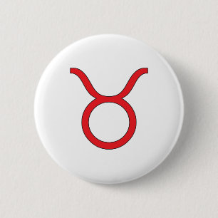 Taurus, Zodiac symbol, horoscope 6 Cm Round Badge