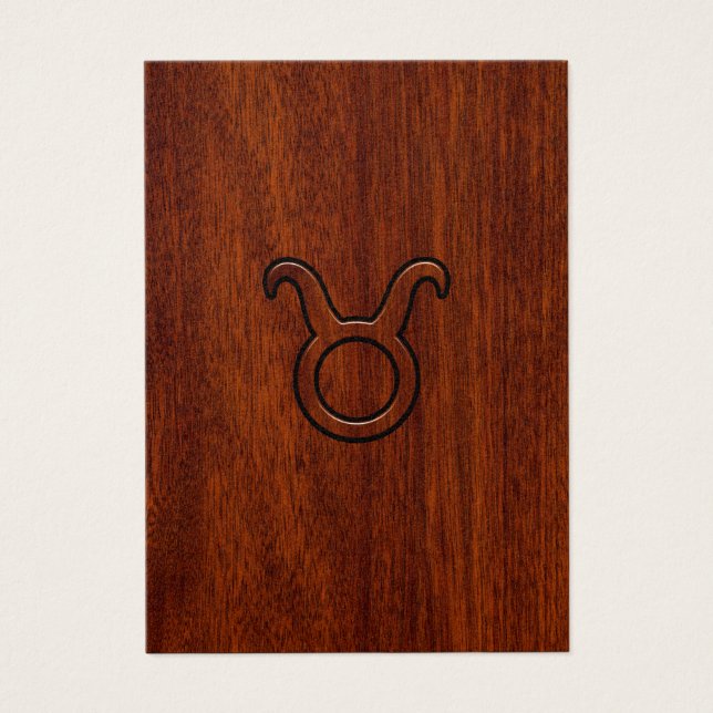 Taurus Zodiac Symbol in Mahogany Style print (Front)