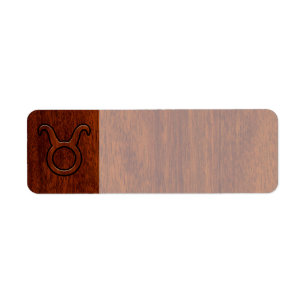 Taurus Zodiac Symbol in Mahogany Style print