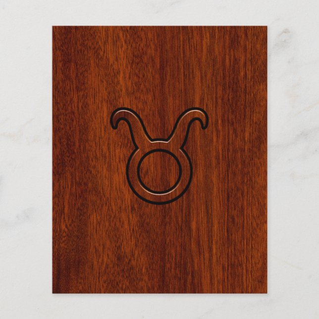 Taurus Zodiac Symbol in Mahogany Style print Flyer (Front)
