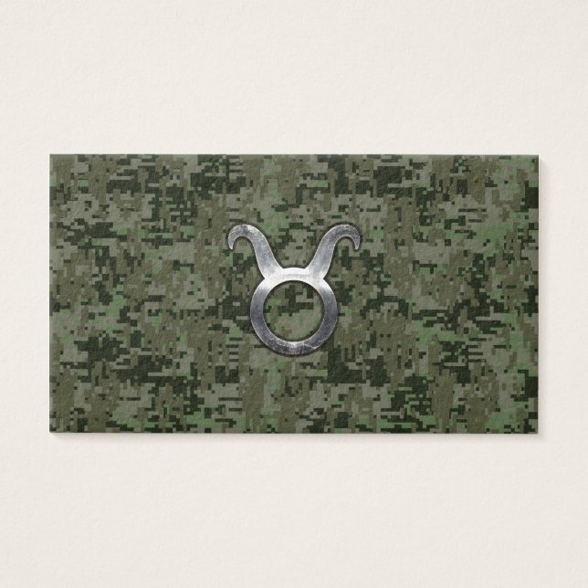 Taurus Zodiac Symbol on Green Digital Camo (Front)