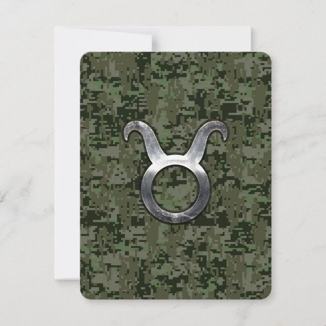 Taurus Zodiac Symbol on Green Digital Camo (Front)